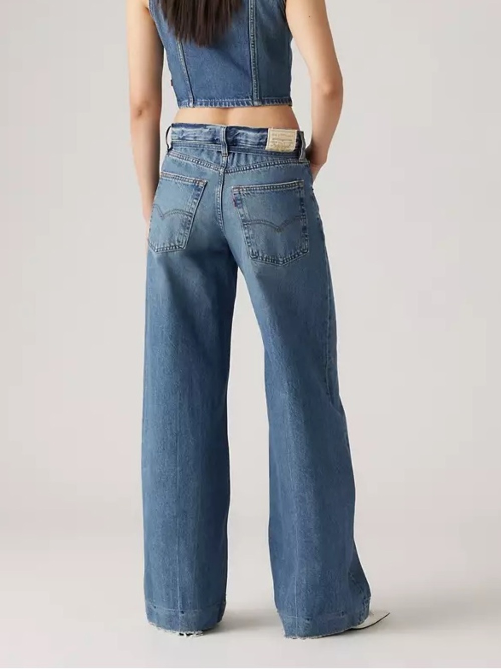 Levi’s Premium XL Baggy Straight Jeans Low Fi Prep Medium Wash - Picture 2 of 7